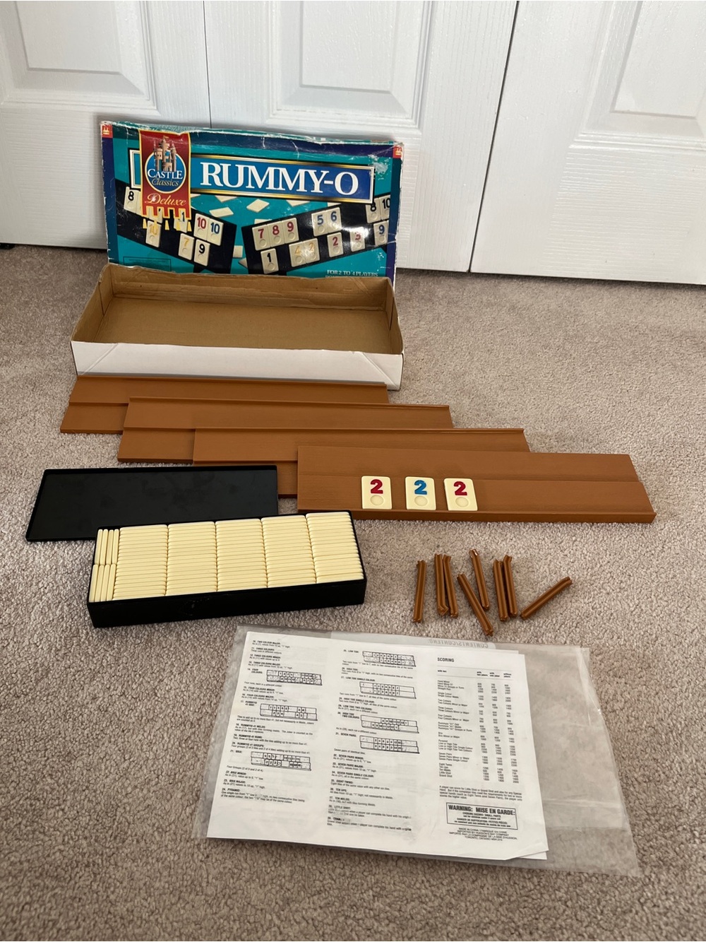 vintage Castle Classics Rummy-O board game set